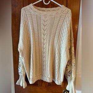 Womens Crochet and Lace detailed sweater